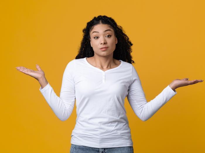 Female shrugging