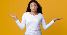 Female shrugging